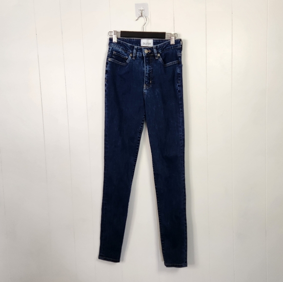 DU/ER Womens Dark Wash High Waisted Rise Skinny Jeans Stretchy Denim 26x31 - Picture 4 of 14